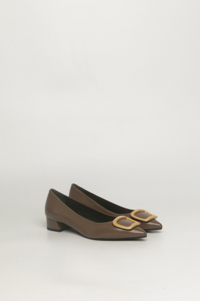 皮革密頭高跟鞋