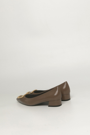 皮革密頭高跟鞋