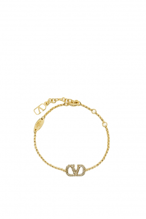 Vlogo Signature In Metal And Swarovski Crystals 手鏈