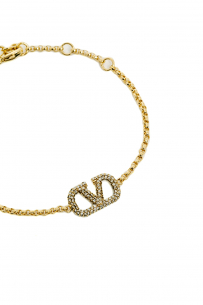 Vlogo Signature In Metal And Swarovski Crystals 手鏈