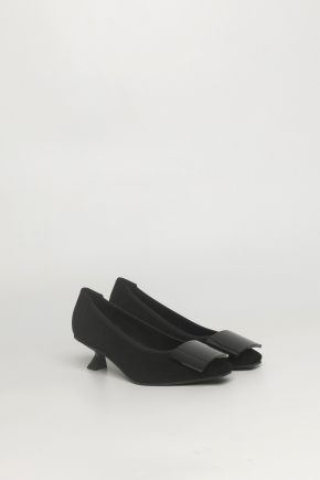 絨面皮革密頭高跟鞋