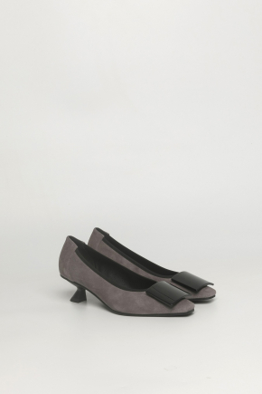 絨面皮革密頭高跟鞋