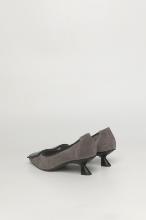 絨面皮革密頭高跟鞋