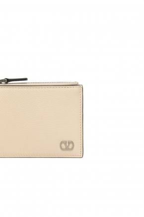 Vlogo Signature Grainy Calfskin 卡片包/零錢包