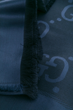 Gg Jacquard Silk Wool Shawl 圍巾