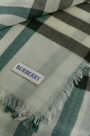 Wide Check Wool 圍巾