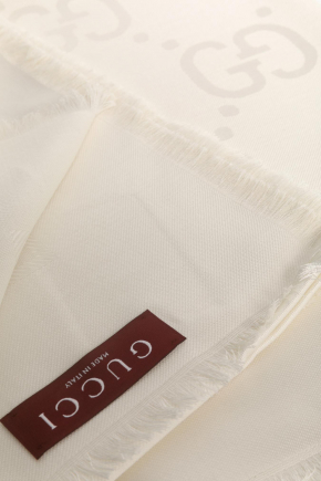 Gg Jacquard Silk Wool Shawl 圍巾