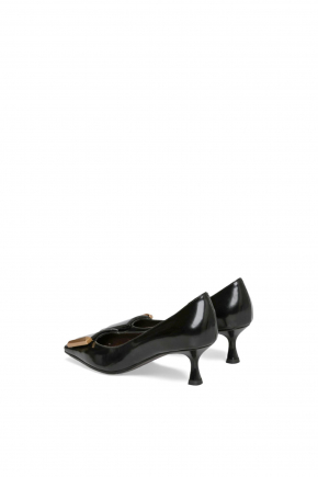 小牛皮密頭高跟鞋