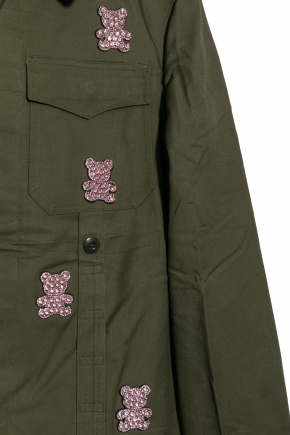 Vintage Crystal Teddy Bears Army 外套
