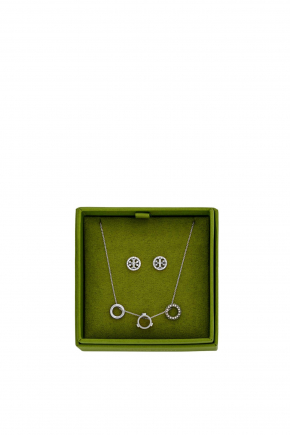 Icon Pave And Earring Set 頸鏈/針式耳環