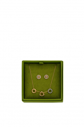 Icon Pave And Earring Set 頸鏈/針式耳環