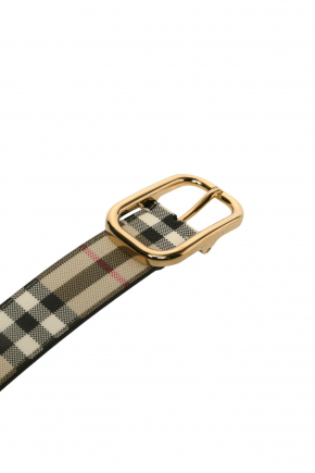 Check And Leather 腰帶