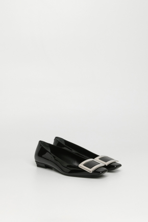 Belle Vivier Metal Buckle Ballerinas In Patent Leather 平底鞋