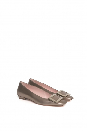 Belle Vivier Metal Buckle Ballerinas In Patent Leather 平底鞋